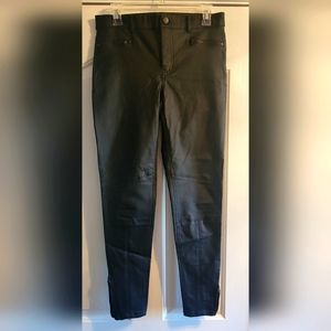 Calvin Klein Black Coated/Leather-like jeans with zipper embellishments  Sz 8